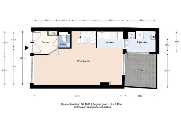 Plattegrond - Harmenkokslaan 10, 2611 TR Delft - Begane grond.jpg